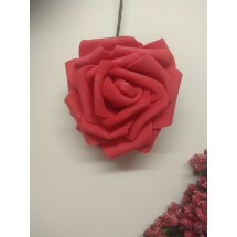 Цветы из фоамирана на проволоке 7 см цв. красный,  цена за 1 шт